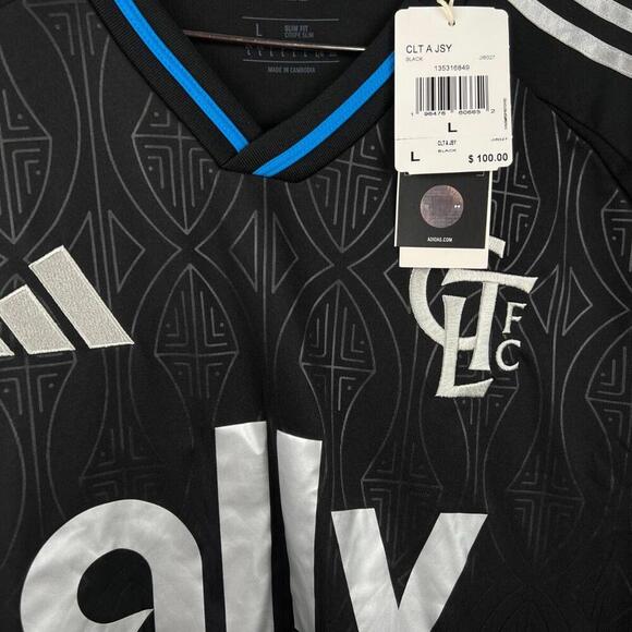 Charlotte FC #15 Ben Bender Away Black Jersey Size L Slim Fit 2025/26 NWT - Picture 6 of 6